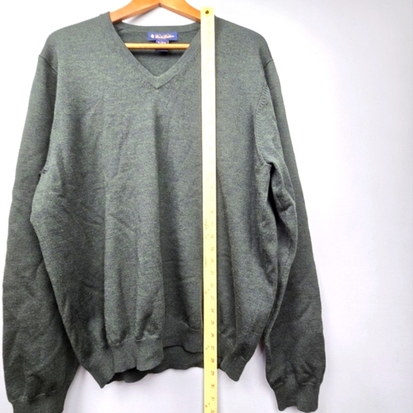 BROOKS BROTHERS Stretch Wool Blend Dressy Pullover Sweater Dark Green Men Size L - Picture 13 of 16